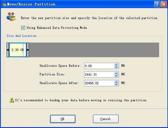 resizer free partition