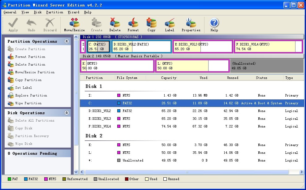Windows 2000 server partition resize