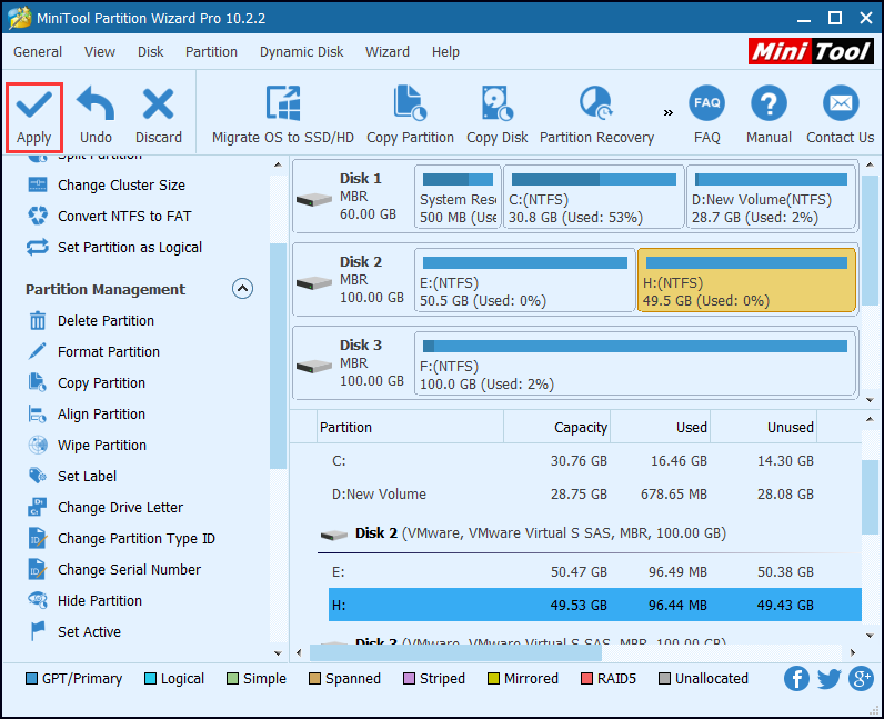 assign a letter to the recovery partition and click Apply button